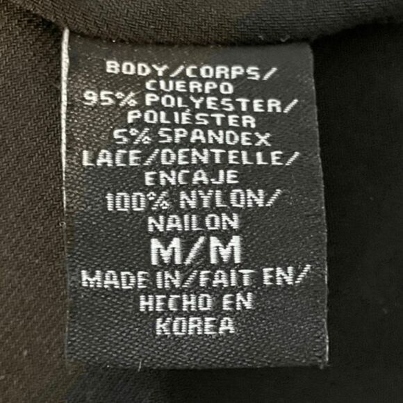 Moda International Lace Back Faux Wrap Mini Dress Black Sleeveless V-Neck M - Picture 6 of 8